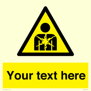 Custom Warning substance or mixture presenting a health hazard